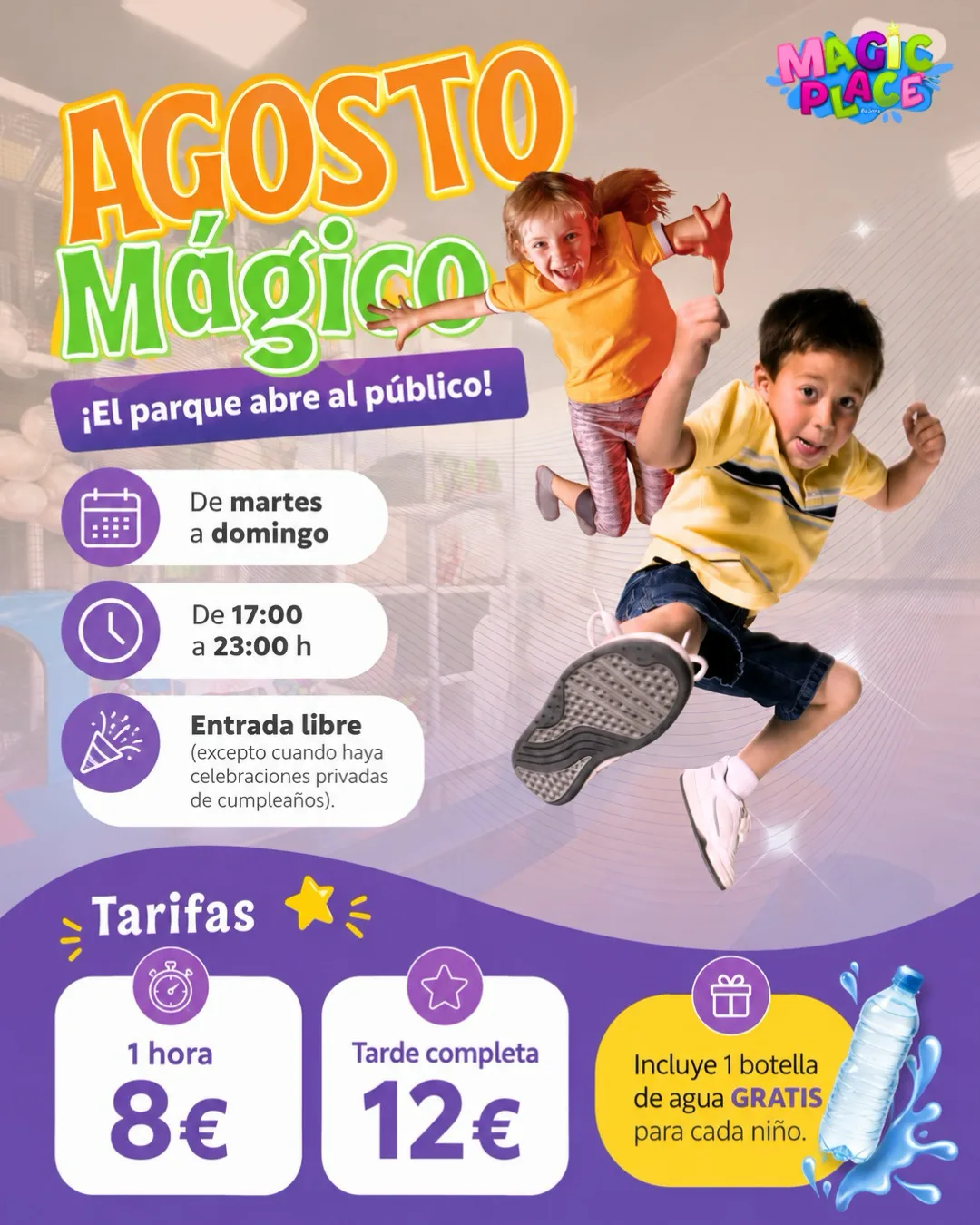 Cartel de Agosto Mágico en Magic Place Benidorm